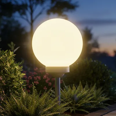 Immagine prodotto di Sfera luminosa solare a LED - 30 cm / bianco caldo - Lampada solare da giardino Sfera solare