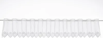 Produktbild von Gardinen Kranzusch Scheibengardine Blumenstickerei  14x189 cm H/B Weiß Bistrogardine Vorhang Küche 1er Pack
