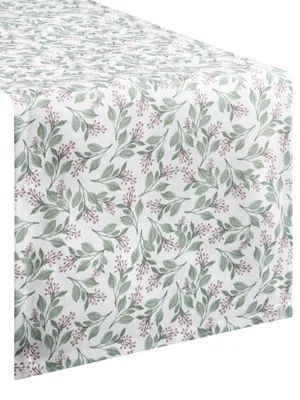 Produktbild von Eurofirany 485378, Rechteckig, Weiß, Polyester, Baumwolle, Tischläufer, Blumenmuster, 40 x 140 cm