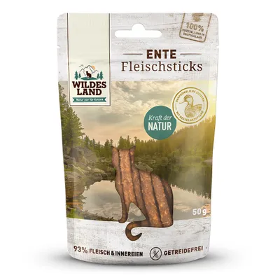 Produktbild von Wildes Land Cat Fleischsticks Ente 50g