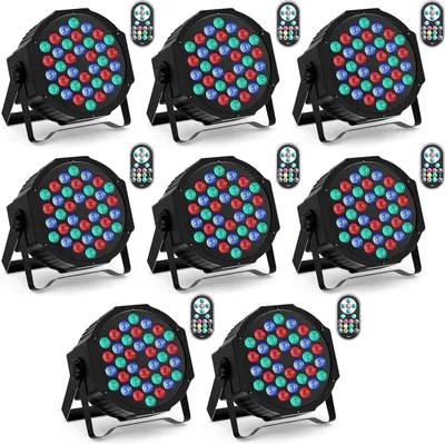 Obrázek produktu pro LED reflektory – RGB světla – Osvětlení pódia – Diskotéková světla – LED reflektory – Sada 8 kusů