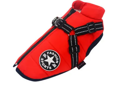 Produktbild von Hundeweste Hund Winter Warm Reißverschlussjacke Hundemäntel,Farbe:Rot,Größe:2XL