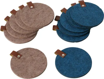Produktbild von Boltze Home Untersetzer Filz mit Leder 6 Stück D10cm