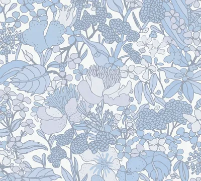 Zdjęcie produktu dla Architects Paper tapeta w kwiaty Floral Impression tapeta w kwiaty z włókniny szara niebieska biała 10,05 m x 0,53 m