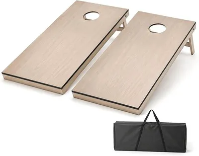 Imagen del producto de Juego de lanzamiento de aros de madera portátil, con bolsa de transporte