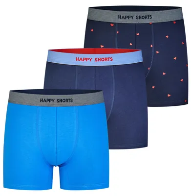 Produktbild von Happy Shorts Herren Boxer Jersey 3-Pack hearts - Größe M