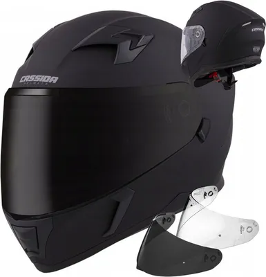 Produktbild von Cassida Integralhelm 3.0 Matt Schwarz XL (61 - 62cm) + Black Visier