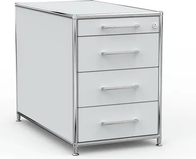 Produktbild von VERSEE Standcontainer 80 cm mit 4 Schubladen – Holz Lichtgrau – Aktenschrank auf Rollen