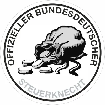 Produktbild von Aufkleber Offizieller Bundesdeutscher Steuerknecht Ø 60 mm
