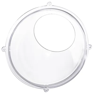 Acrylhalbkugel als Wandregal von HMF mit einem Hängedisplay von Ø 32 cm