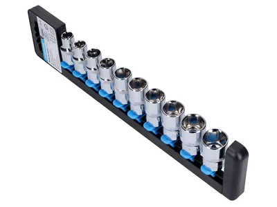 Obrázek produktu pro Šestihranné nástrčné hlavice, metrické, 1/2palcový pohon, sada 10 ks 10-19 mm