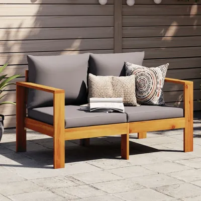 Produktbild von "2026 Promotion" Gartensofa mit Kissen 2-Sitzer Massivholz Akazie - Gartenstühle CC22326
