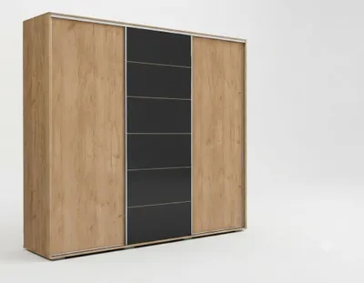 Zdjęcie produktu dla Szafa A28 craft złoty, przesuwna – 250 x 62 x 215 cm