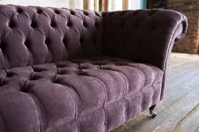 Produktbild von Sofa 2 Sitzer Chesterfield Design Relax Sofas Polster Moderne Couchen Lila Neu