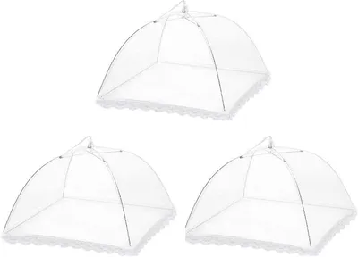 Productafbeelding van Opvouwbare voedselafdekking 3 stuks - Bescherming tegen vliegen en insecten voor eten, BBQ en picknick
