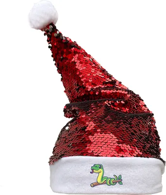 Produktbild von Huuraa Weihnachtsmütze Schlange Comic Geschenk Pailletten Rot/Weiß Filz Schlange Geschenkidee