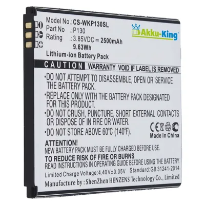Immagine prodotto di Batteria compatibile con Wiko P130 - Litio-Ioni 2500mAh - per modelli P130 e View Go