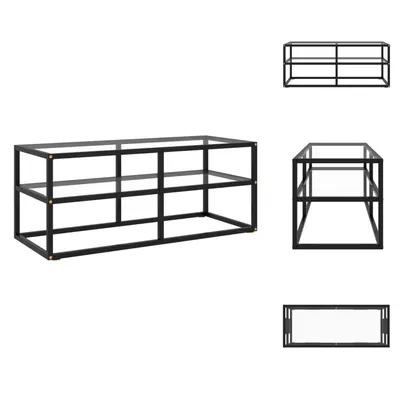 Zdjęcie produktu dla vidaXL Szafka pod TV czarna z hartowanym szkłem 100x40x40 cm - Meble TV