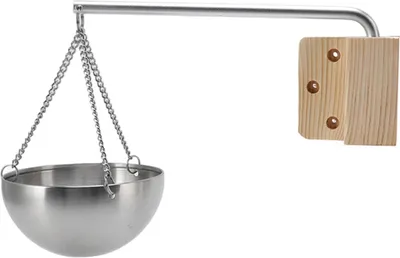 Produktbild von Nachhaltige Edelstahl Hängende Sauna Aroma-Öl-Schale mit Holzblock und Schraube für Saunaraum (S)