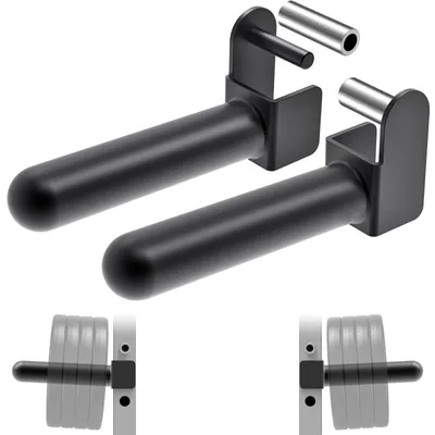 Immagine prodotto di Supporto per bilancieri da 2x2 per rack di sollevamento pesi - Adatto per dischi olimpici da 2 pollici - Metallo nero