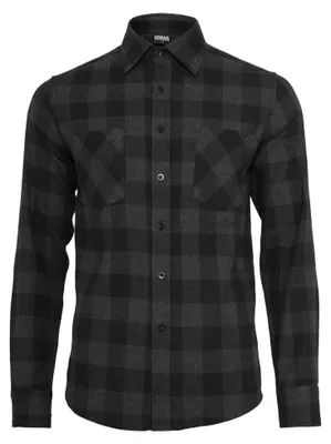 Zdjęcie produktu dla Urban Classics CHECKED FLANELL Hemd schwarz charcoal - M