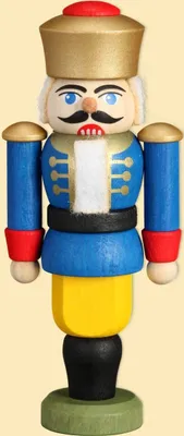 Produktbild von Christbaumschmuck König blau (9cm) Nussknacker von Seiffener Volkskunst