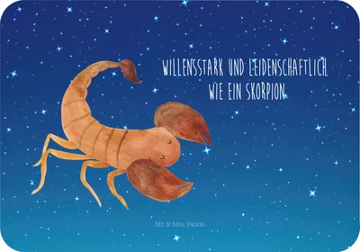 Produktbild von Mr. & Mrs. Panda magnet Sternzeichen Skorpion - Sternenhimmel Blau - Geschenk, Geburtstag Oktober, Skorpione, November, zettelhalter, haftmagnet, whiteboardmagnet