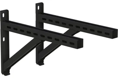 Produktbild von Jeremias DW Black Wandstütze Typ II 500mm mit Querträger für doppelwandige Abgasanlage Edelstahl schwarz matt