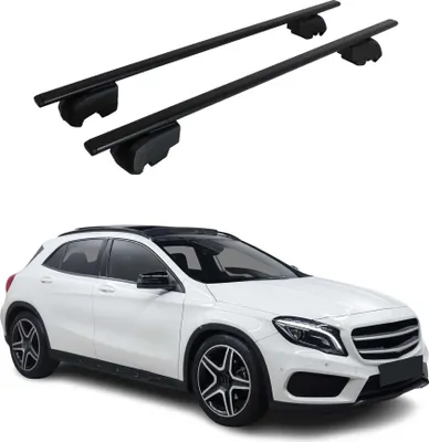 Image de Barres de toit Transversales pour Mercedes GLA X156 2013-2020 Fer Noir ABE