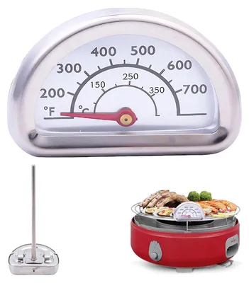 Ofenthermometer Edelstahl, 7 cm Sensor, 0–400 °C, für Omnia-Ofen