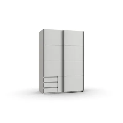 Produktbild von Kleiderschrank Emden in Weiß 135 cm Breite ohne Spiegel