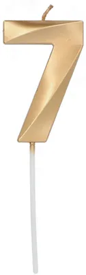 Immagine prodotto di Candela cifra glamour / numero 7 oro metallizzato