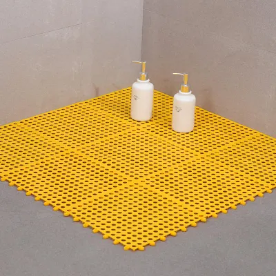 Obrázek produktu pro Koupelnová rohož 30 X 30 cm Zabraňte uklouznutí Spliced Pohodlná vnitřní koupelnová rohož pro koupelny Kuchyně RezidenceŽlutá