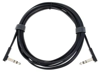 Productafbeelding van Patchkabel - Geluids kabel - Gitaar Effecten - Ruimtebesparende Platte Stekkers - 120 cm - Zwart