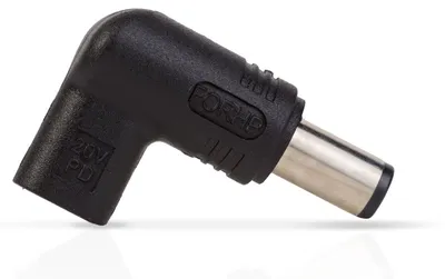 Produktbild von USB-C auf DC 7,4 x 5,0 mm Adapter für HP Laptop – 20 V – USB-C Ladekonverter – Schwarz [55063A]