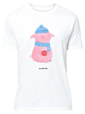 Produktbild von Mr. & Mrs. Panda Größe XL T-Shirt Schweinchen Glühwein - Weiß - Geschenk, mit Spruch, Betrunken, Weihnachtsmarkt, Shirt, Tshirt, Weihnachten