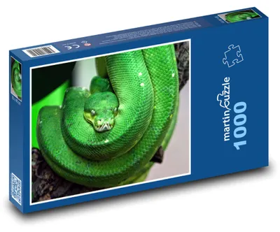 Obrázek produktu pro Puzzle 1000 Zelený had na větvi - martinpuzzle