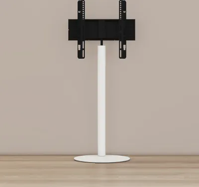 Produktbild von VCM TV Standfuß 32-70 Zoll | VESA max. 600x400 bis 40 kg | Runder Fernseh Ständer aus Alu | TV Bodenständer Maße ca. H. 100 x B. 55 x T. 45 cm | Fernsehstand Cirla