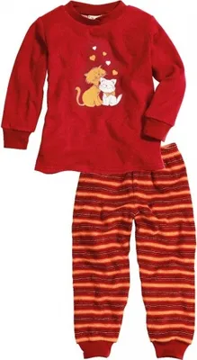 Produktbild von Playshoes Schlafanzug Frottee Katzen, in rot, Größe 86