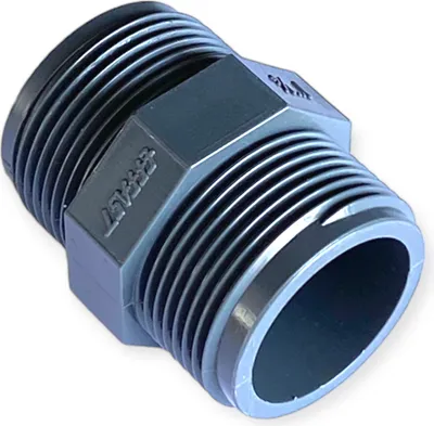 Produktbild von PVC-U Doppelnippel mit 2fach Aussengewinde 1"