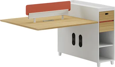 Immagine prodotto di Scrivania in legno con schienale Spazio di archiviazione e ripiani Design moderno