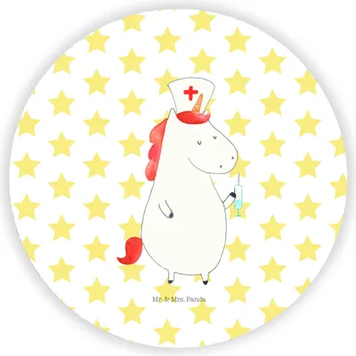Produktbild von Mr. & Mrs. Panda Kühlschrankmagnet Einhorn Krankenschwester - Weiß - Geschenk, whiteboardmagnet, magnet für kühlschrank, fotos, Ärztin, Krankenpfleger, Krankenhaus