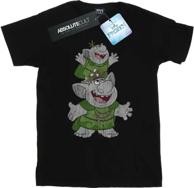Produktbild von Disney - "Frozen Handstacking Trolls" T-Shirt für Damen BI24807 (M) (Schwarz)