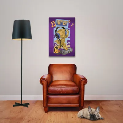 Produktbild von Guardians of the Galaxy - Poster - Groot Cassette + 2 St Posterleisten Alu 63 cm
