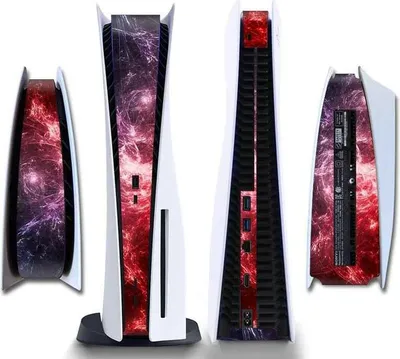 Produktbild von Konsolen-Aufkleberstreifen für PS5, PlayStation 5 – Performance-Gaming-Skin – Schutzzubehör – Rot/Pink