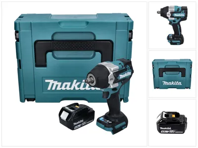 Immagine prodotto di Avvitatore a impulsi a batteria Makita DTW 700 M1J 18 V 700 Nm 1/2" XPT Brushless + 1x batteria ricaricabile 4,0 Ah + Makpac - senza caricabatterie