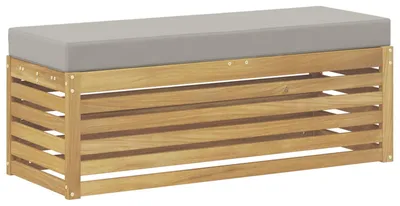 Image de Banc de Jardin Blanc 115 x 43 x 45 cm Bois d'Acacia Massif
