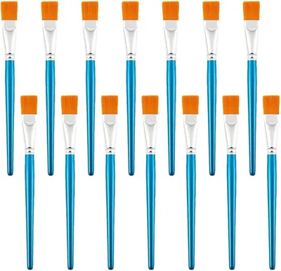 Obrázok produktu pre 14-dielna Sada Plochých Štetcov 17 mm, na Maľovanie Akrylom, Olejom a Akvarelom, Syntetický Nylon
