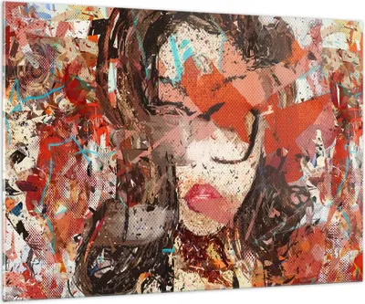 Produktbild von Bilder auf glas - Abstraktion modern - 100x70cm - Glasbilder - Wandbilder - Kunstdruck - zum Aufhängen bereit - Wanddekoration aus Glas - Glas Bilder - Wandbild auf Glas - Einteilig - GAA100x70-3464