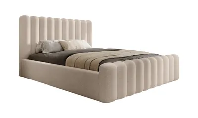Image de DomoHome lit boxspring Lit idéal pour votre chambre à coucher | incl. sommier Taille : 198x225x114 cm, Modèle : Mona VII, Couleur : Beige